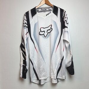 Fox Racing Men’s Large 360 Vibron Vented White Motocross Long Sleeve Jersey
